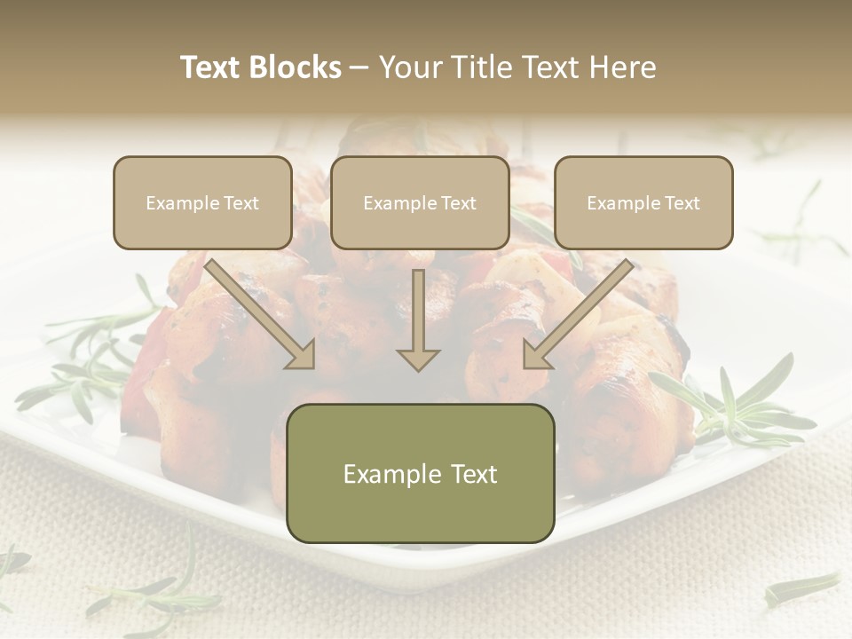 Pile Of Barbecued Chicken Kebab Appetizers On A Plate PowerPoint Template