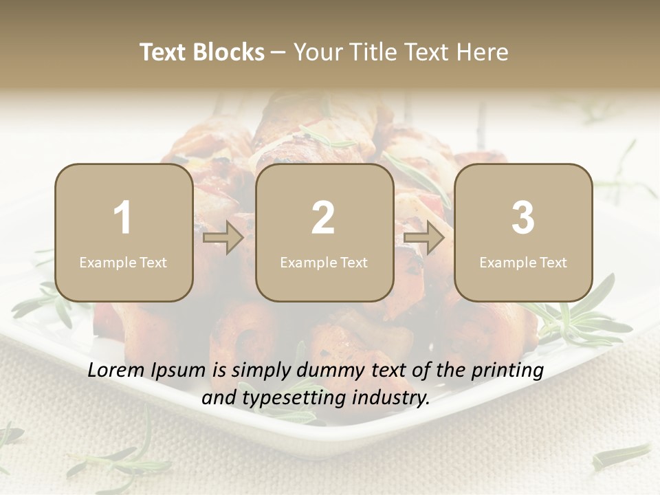 Pile Of Barbecued Chicken Kebab Appetizers On A Plate PowerPoint Template