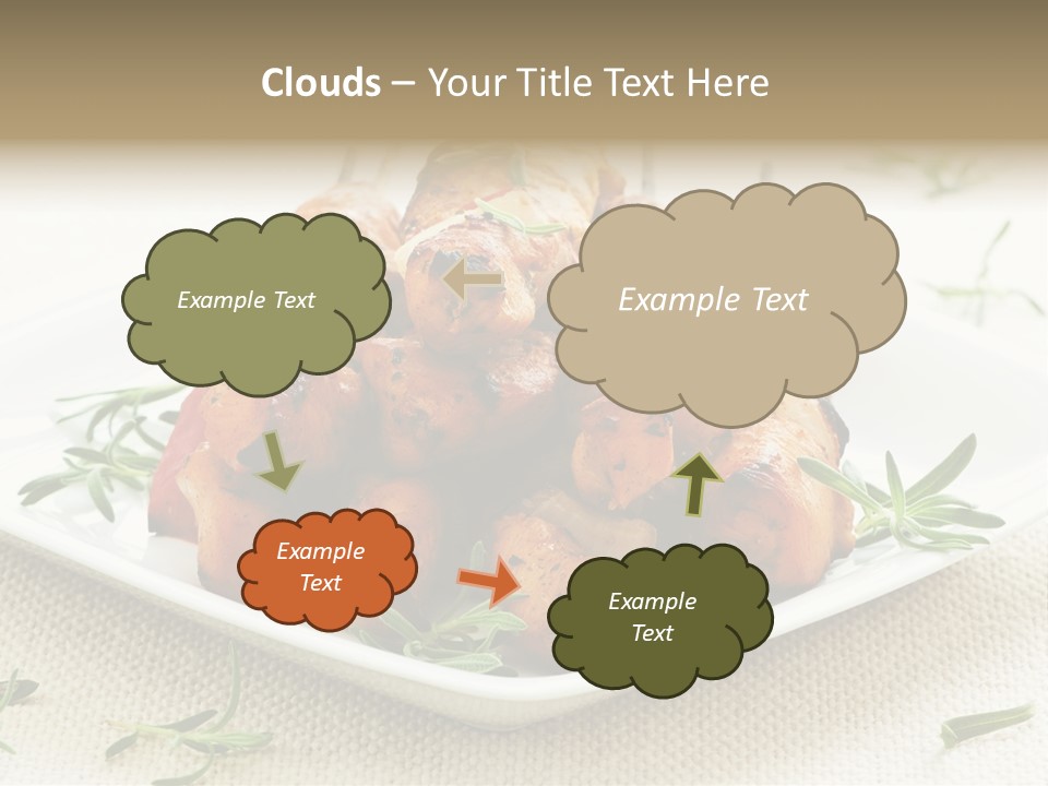 Pile Of Barbecued Chicken Kebab Appetizers On A Plate PowerPoint Template