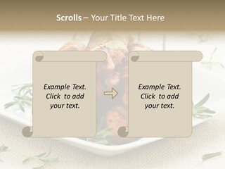 Pile Of Barbecued Chicken Kebab Appetizers On A Plate PowerPoint Template