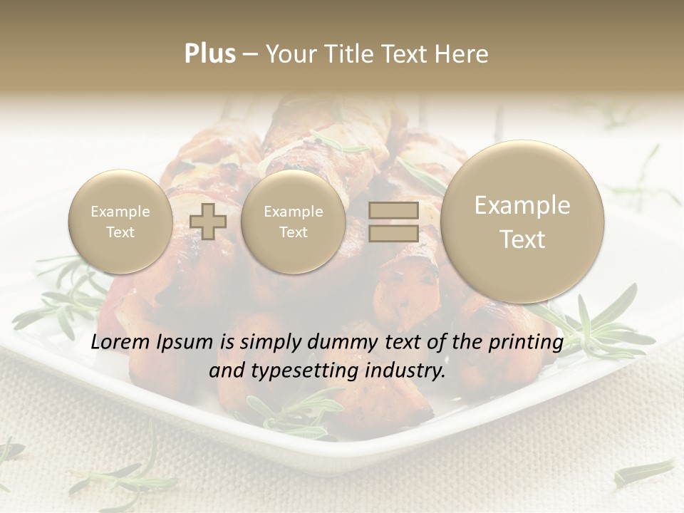 Pile Of Barbecued Chicken Kebab Appetizers On A Plate PowerPoint Template