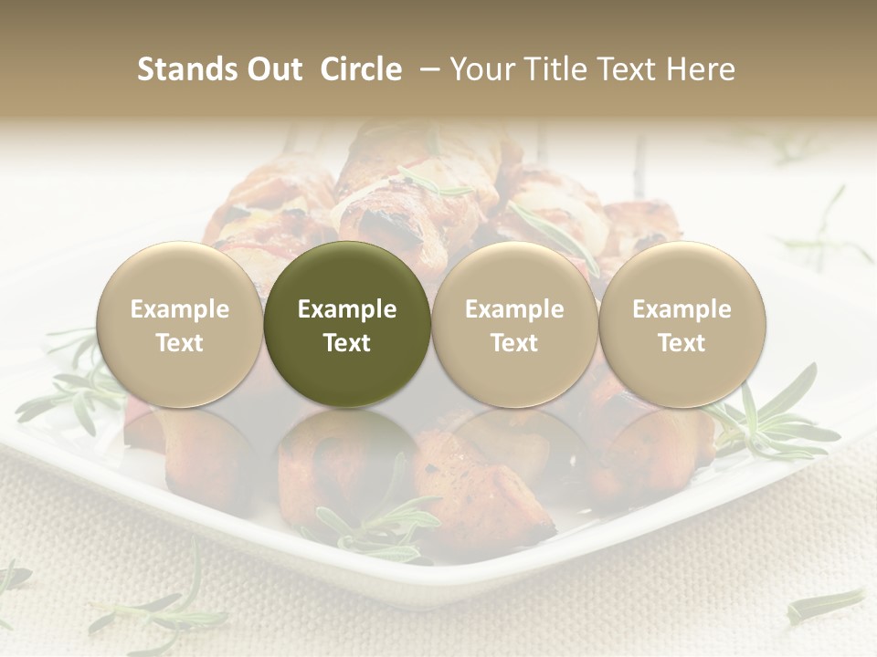 Pile Of Barbecued Chicken Kebab Appetizers On A Plate PowerPoint Template