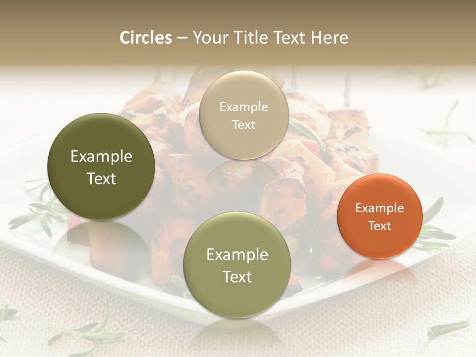 Pile Of Barbecued Chicken Kebab Appetizers On A Plate PowerPoint Template