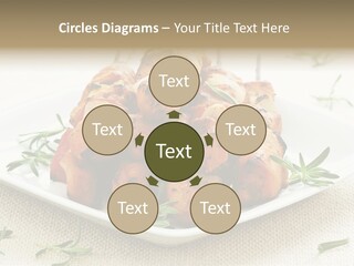 Pile Of Barbecued Chicken Kebab Appetizers On A Plate PowerPoint Template