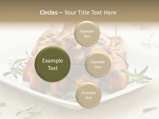 Pile Of Barbecued Chicken Kebab Appetizers On A Plate PowerPoint Template