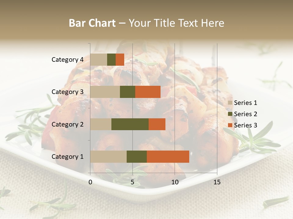 Pile Of Barbecued Chicken Kebab Appetizers On A Plate PowerPoint Template