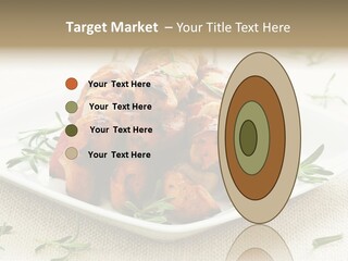 Pile Of Barbecued Chicken Kebab Appetizers On A Plate PowerPoint Template