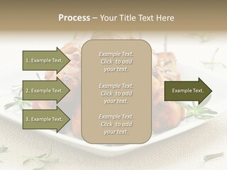 Pile Of Barbecued Chicken Kebab Appetizers On A Plate PowerPoint Template
