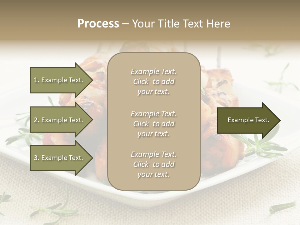 Pile Of Barbecued Chicken Kebab Appetizers On A Plate PowerPoint Template