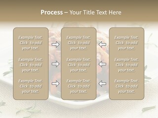 Pile Of Barbecued Chicken Kebab Appetizers On A Plate PowerPoint Template