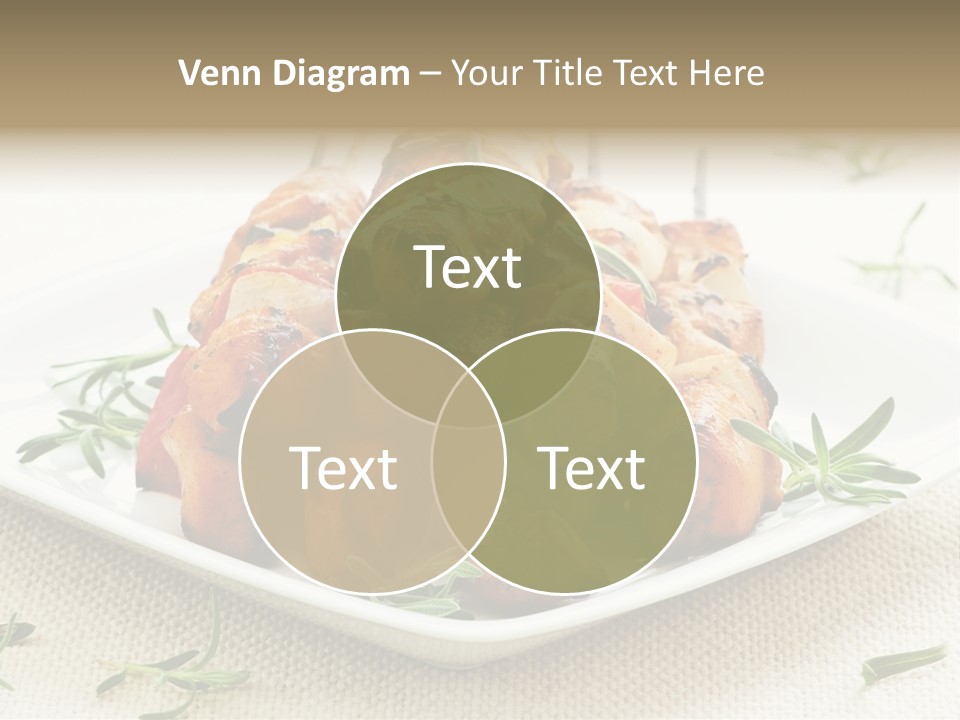 Pile Of Barbecued Chicken Kebab Appetizers On A Plate PowerPoint Template
