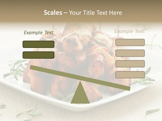 Pile Of Barbecued Chicken Kebab Appetizers On A Plate PowerPoint Template