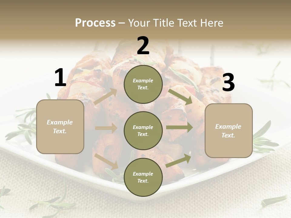 Pile Of Barbecued Chicken Kebab Appetizers On A Plate PowerPoint Template