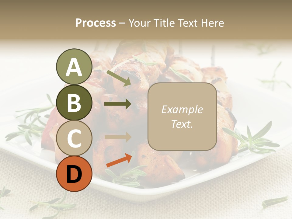 Pile Of Barbecued Chicken Kebab Appetizers On A Plate PowerPoint Template