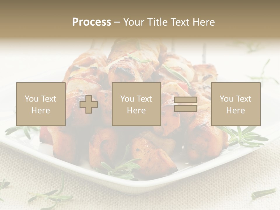 Pile Of Barbecued Chicken Kebab Appetizers On A Plate PowerPoint Template