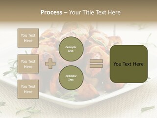 Pile Of Barbecued Chicken Kebab Appetizers On A Plate PowerPoint Template