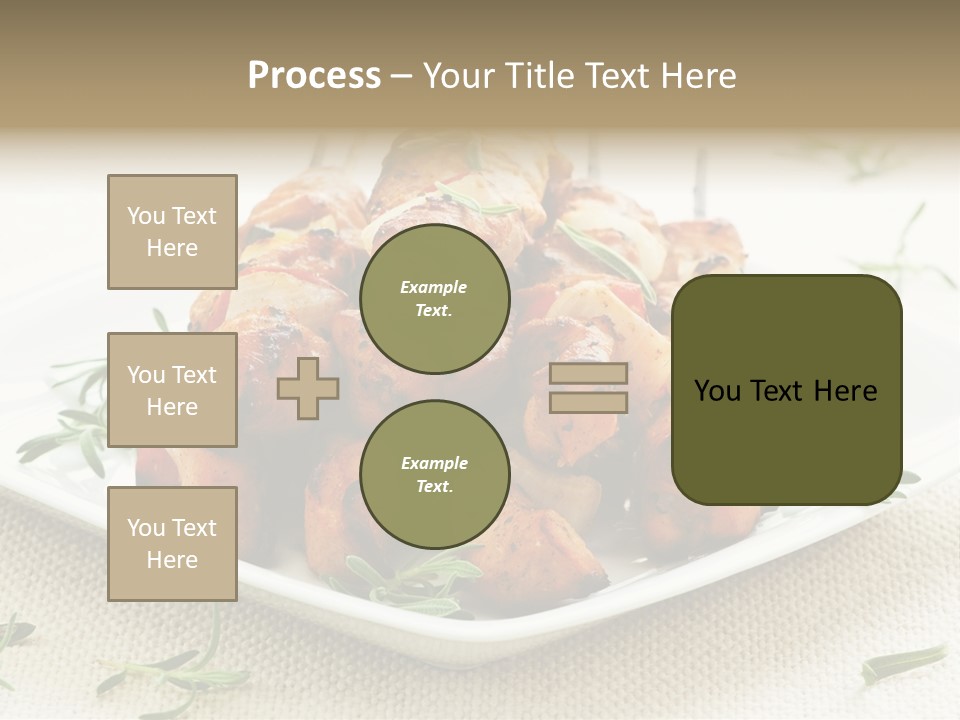 Pile Of Barbecued Chicken Kebab Appetizers On A Plate PowerPoint Template