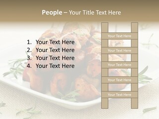 Pile Of Barbecued Chicken Kebab Appetizers On A Plate PowerPoint Template