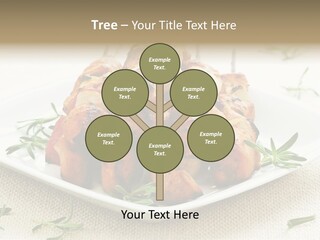 Pile Of Barbecued Chicken Kebab Appetizers On A Plate PowerPoint Template