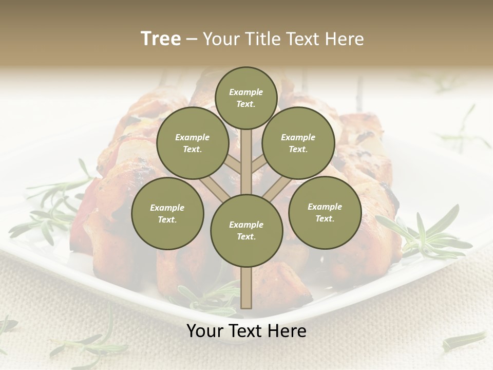 Pile Of Barbecued Chicken Kebab Appetizers On A Plate PowerPoint Template