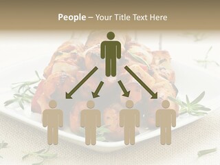 Pile Of Barbecued Chicken Kebab Appetizers On A Plate PowerPoint Template