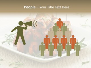 Pile Of Barbecued Chicken Kebab Appetizers On A Plate PowerPoint Template