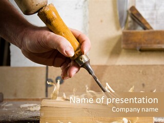 Still-Life Tool, Tools On A Workbench PowerPoint Template