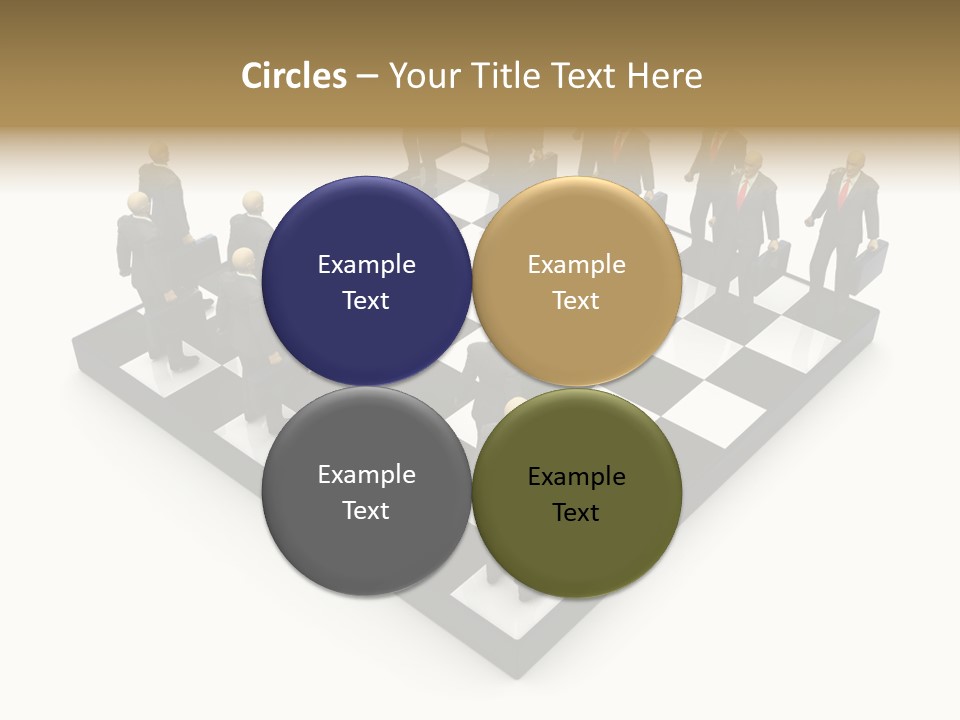 3D Illustration Of Businessmen Competition On Chessboard PowerPoint Template