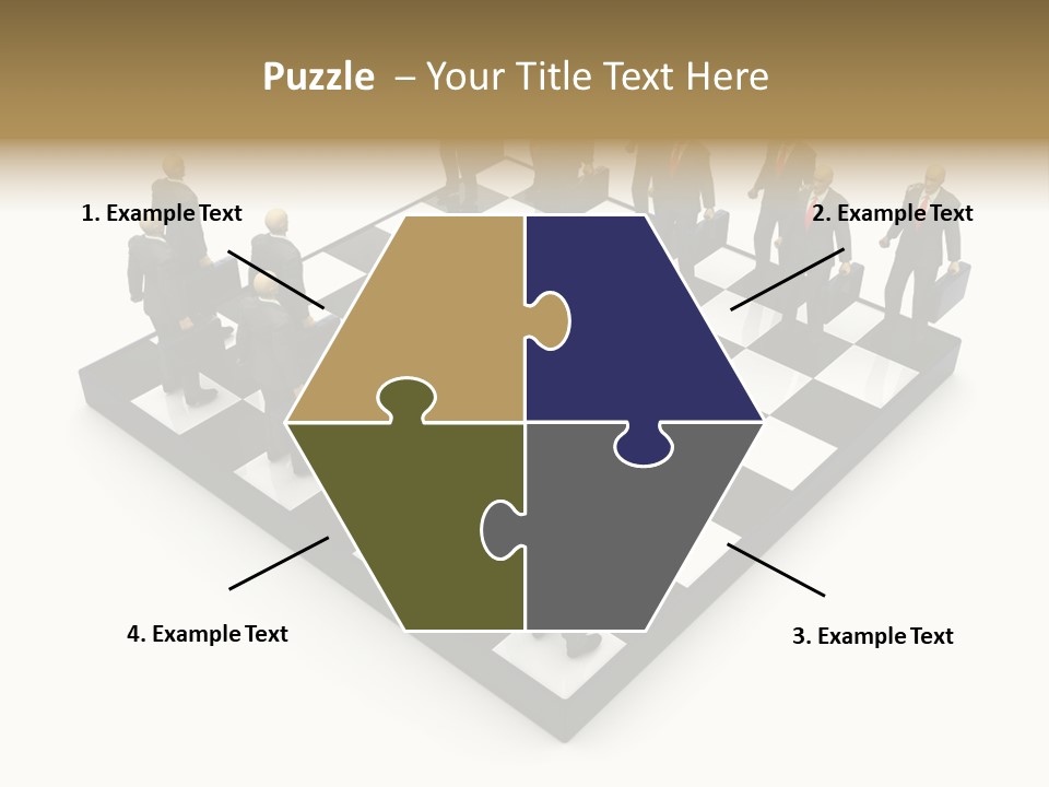 3D Illustration Of Businessmen Competition On Chessboard PowerPoint Template