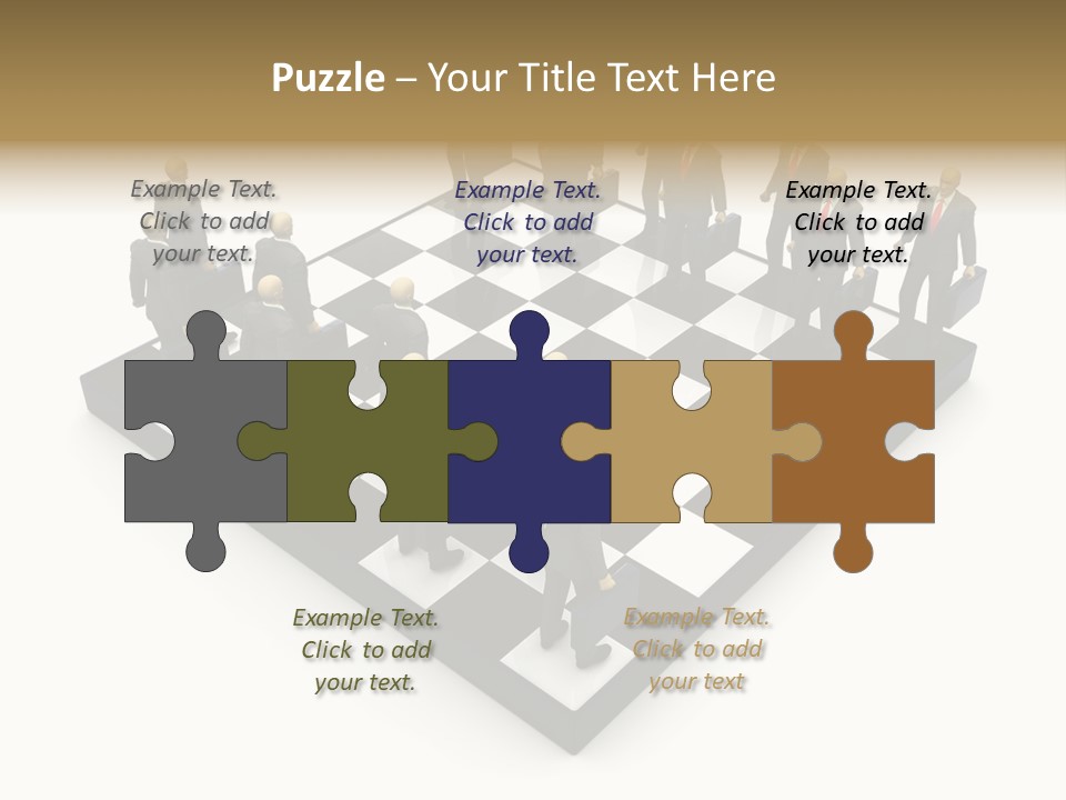 3D Illustration Of Businessmen Competition On Chessboard PowerPoint Template