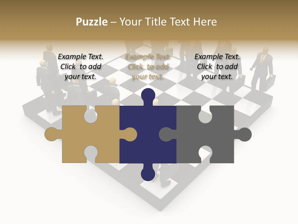 3D Illustration Of Businessmen Competition On Chessboard PowerPoint Template