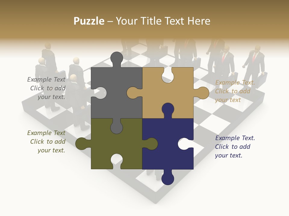 3D Illustration Of Businessmen Competition On Chessboard PowerPoint Template