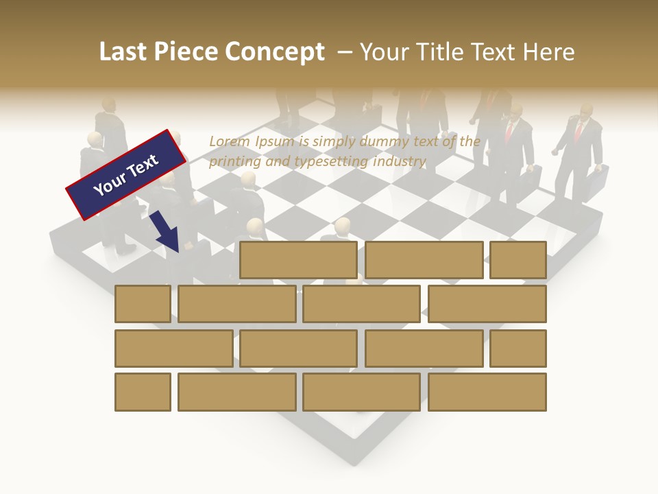 3D Illustration Of Businessmen Competition On Chessboard PowerPoint Template