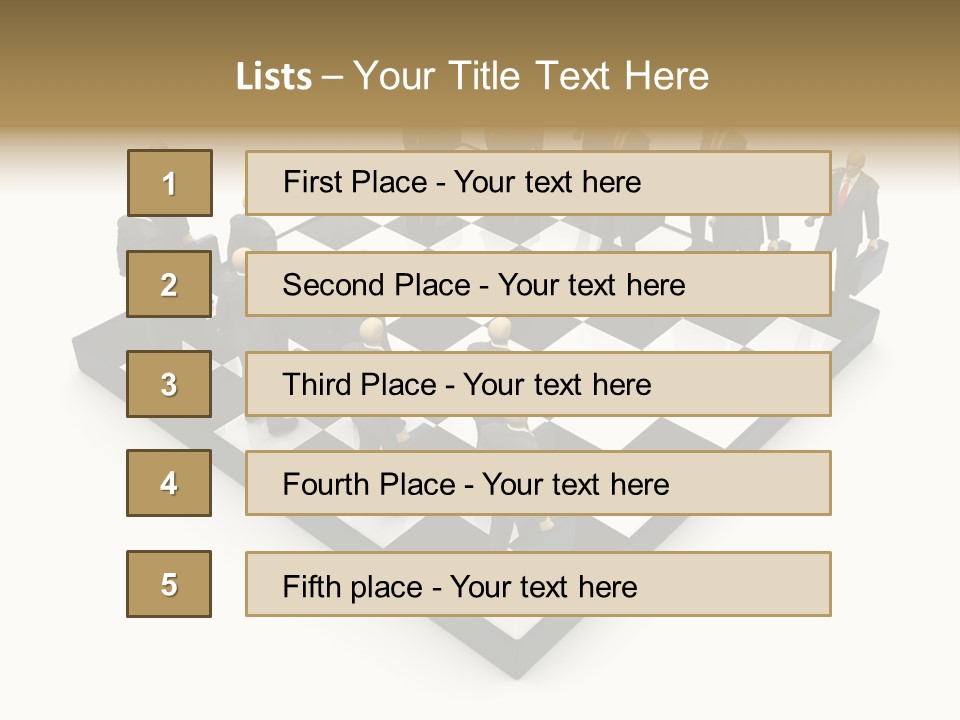 3D Illustration Of Businessmen Competition On Chessboard PowerPoint Template