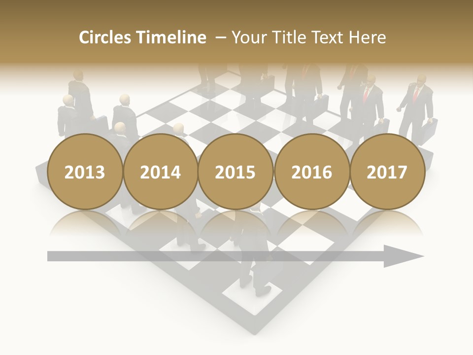 3D Illustration Of Businessmen Competition On Chessboard PowerPoint Template