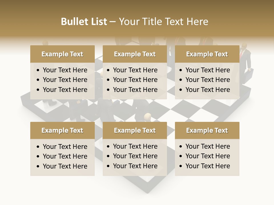 3D Illustration Of Businessmen Competition On Chessboard PowerPoint Template