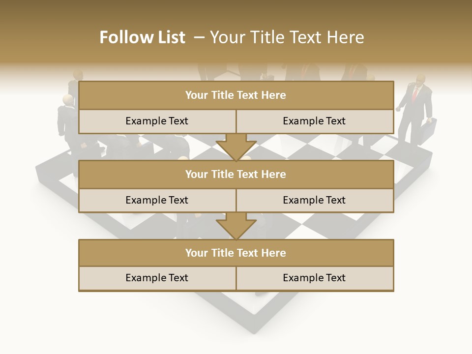 3D Illustration Of Businessmen Competition On Chessboard PowerPoint Template
