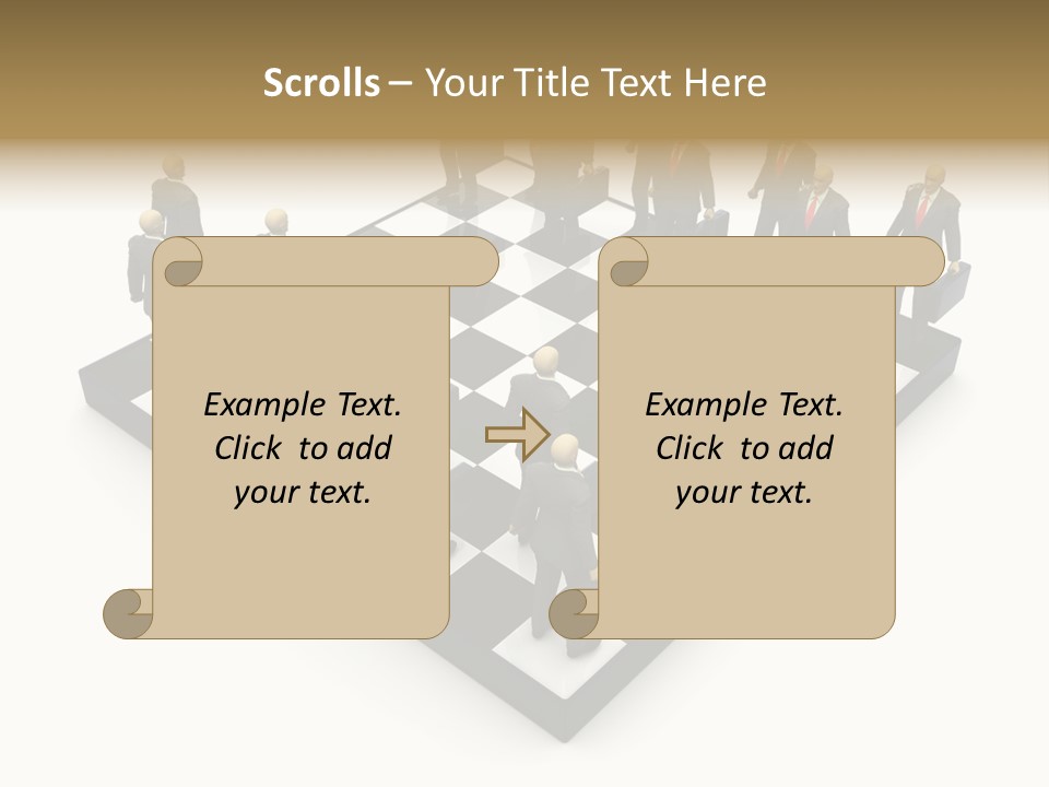 3D Illustration Of Businessmen Competition On Chessboard PowerPoint Template