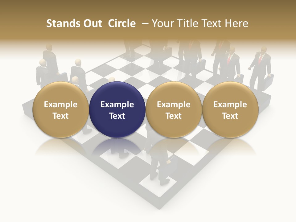 3D Illustration Of Businessmen Competition On Chessboard PowerPoint Template