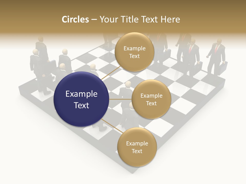 3D Illustration Of Businessmen Competition On Chessboard PowerPoint Template