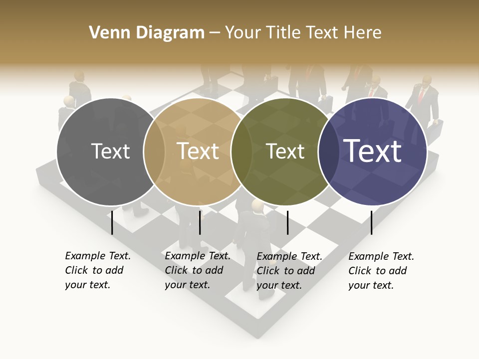3D Illustration Of Businessmen Competition On Chessboard PowerPoint Template