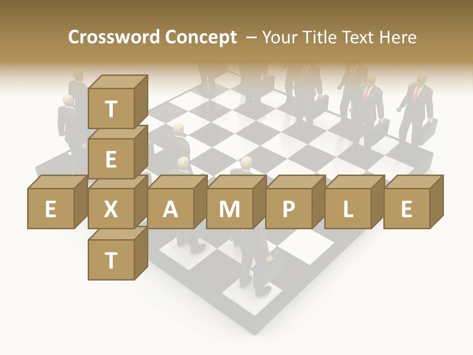 3D Illustration Of Businessmen Competition On Chessboard PowerPoint Template