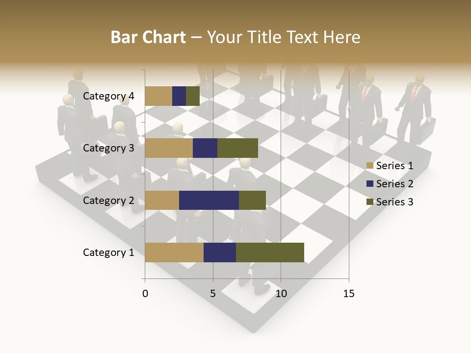 3D Illustration Of Businessmen Competition On Chessboard PowerPoint Template