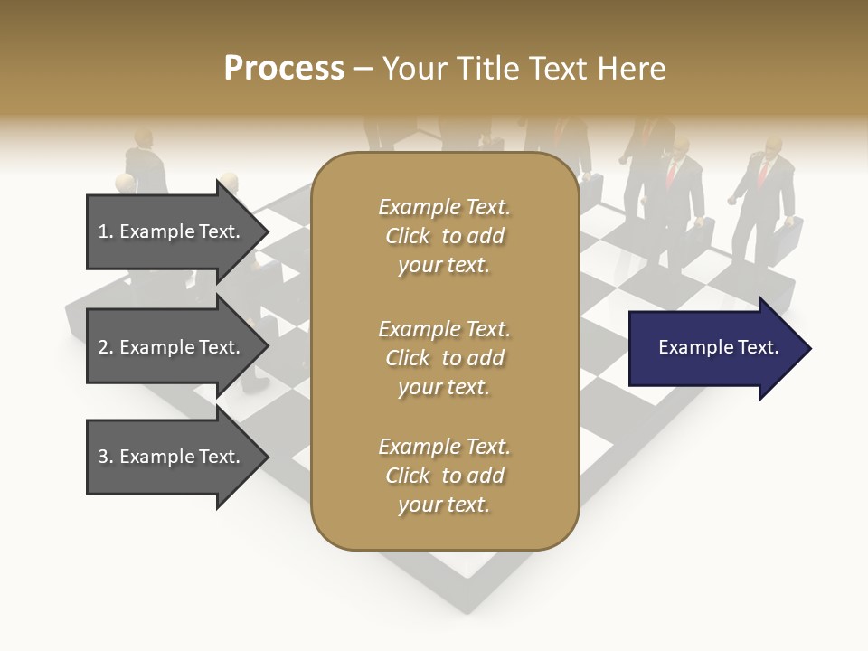 3D Illustration Of Businessmen Competition On Chessboard PowerPoint Template