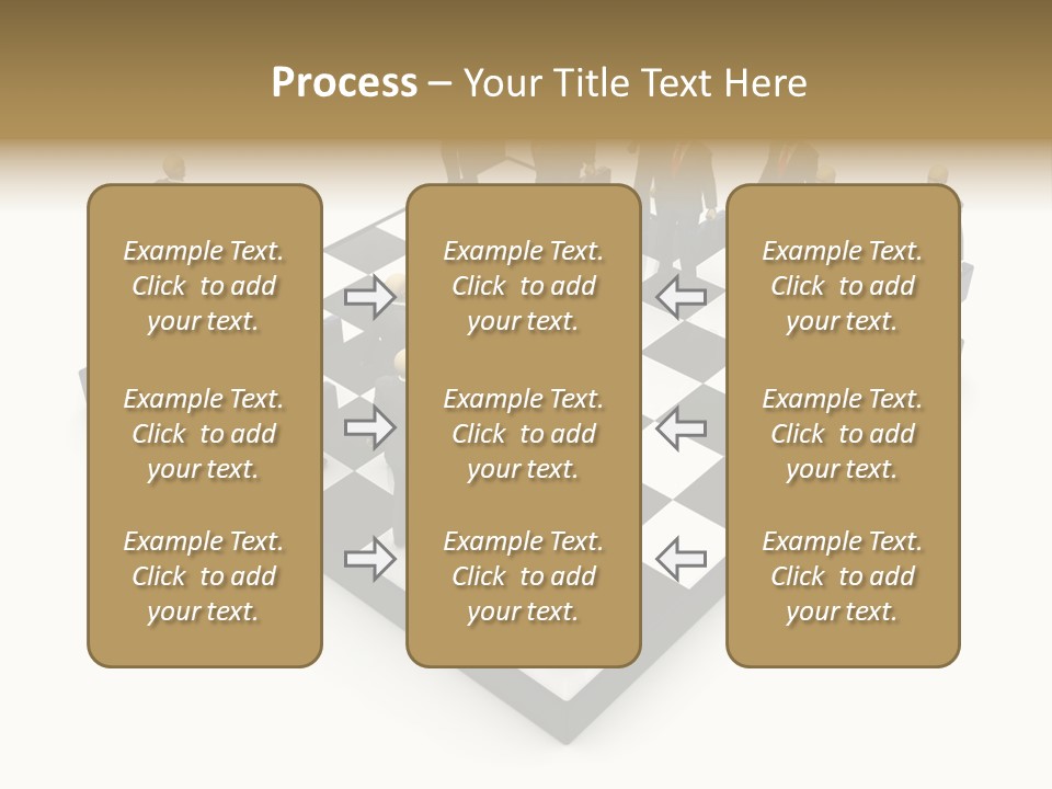3D Illustration Of Businessmen Competition On Chessboard PowerPoint Template
