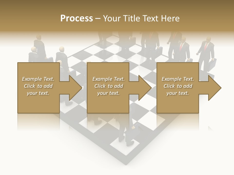 3D Illustration Of Businessmen Competition On Chessboard PowerPoint Template