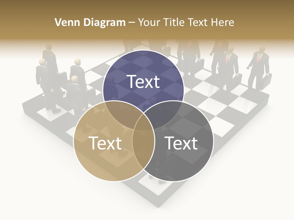 3D Illustration Of Businessmen Competition On Chessboard PowerPoint Template