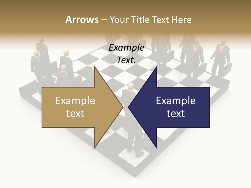 3D Illustration Of Businessmen Competition On Chessboard PowerPoint Template