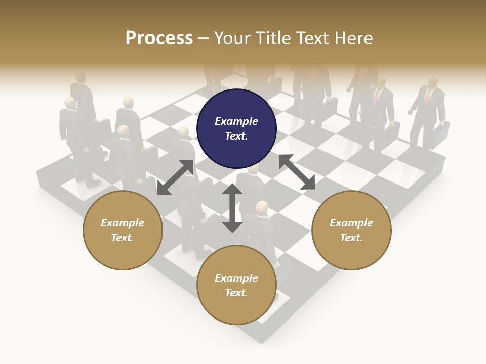 3D Illustration Of Businessmen Competition On Chessboard PowerPoint Template