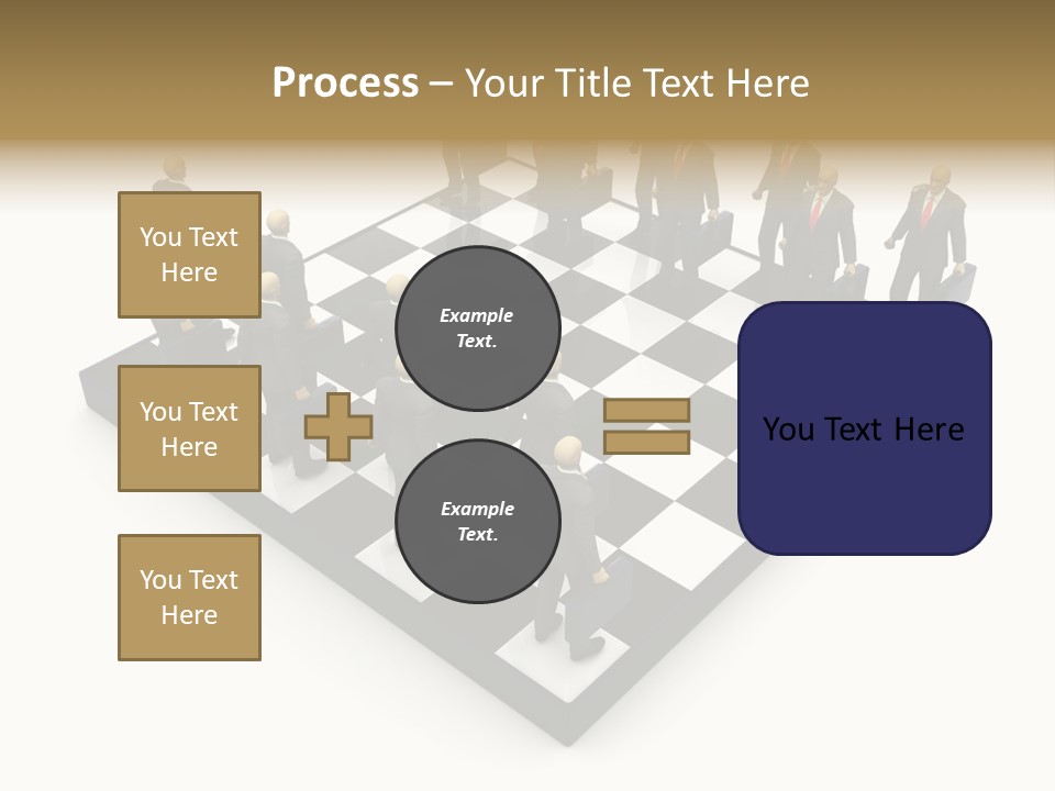 3D Illustration Of Businessmen Competition On Chessboard PowerPoint Template